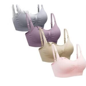 NWT SUEKAPHIN 4 PACK NURSING BRA'S WITH EXTENDERS SIZE LARGE